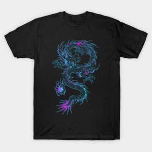 Neon Blue & Purple Dragon T-Shirt